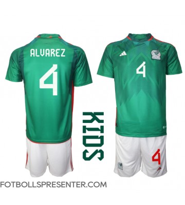 Mexiko Edson Alvarez #4 Hemmatröja Barn VM 2022 Kortärmad (+ korta byxor)